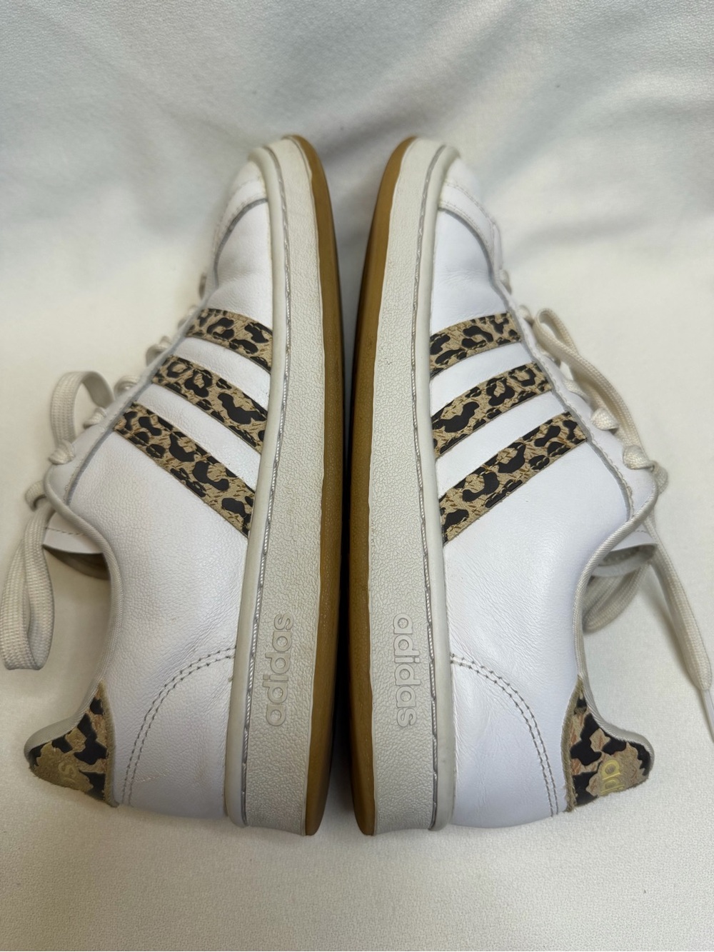 Adidas Grand Court Leopard Stripe Gum Sole Shoes 7